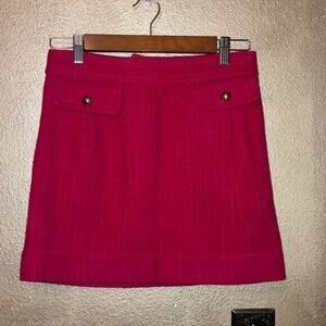 Juicy Couture Preppy Academia Clueless Soft Girl Hot Pink Wool Tweed Mini Skirt